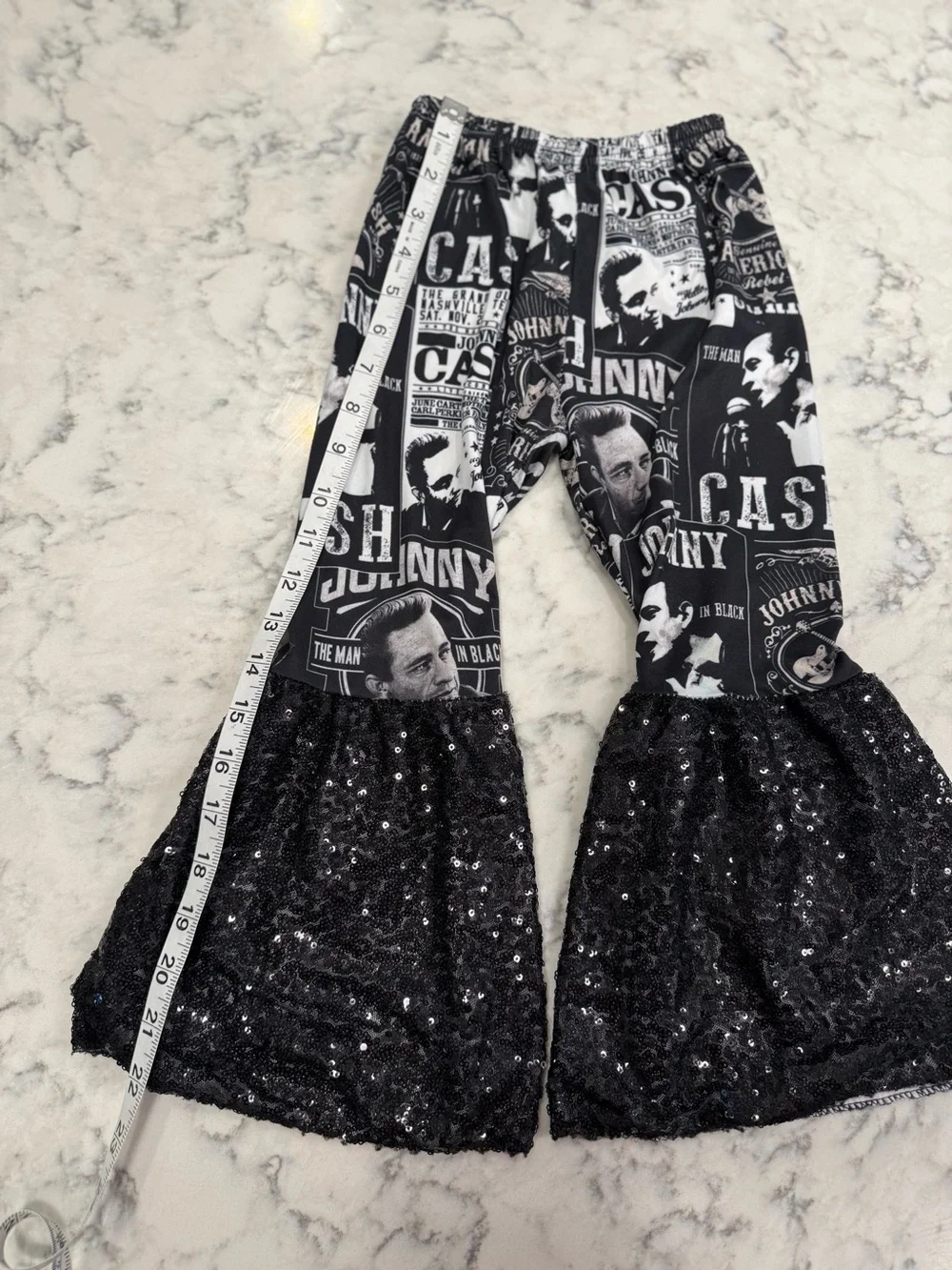 Boutique Johnny Cash Girls Outfit 4T – Top & Sequin Flare Pants